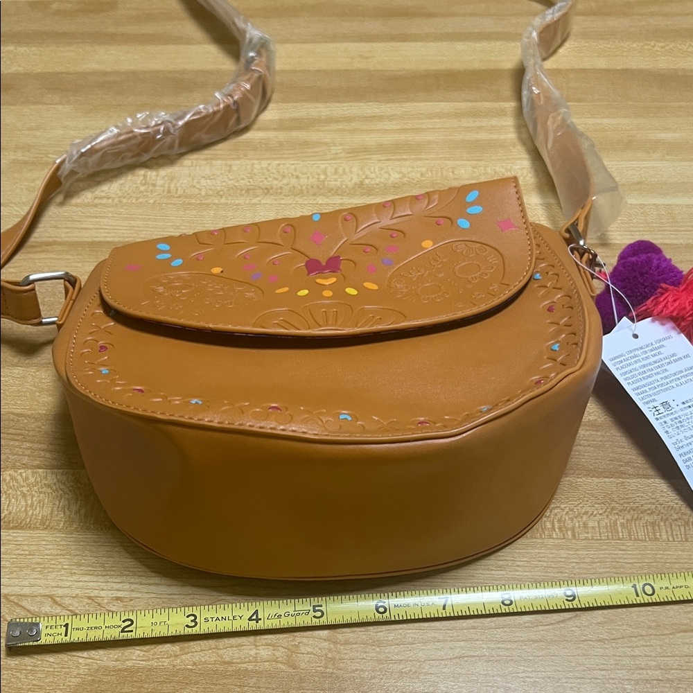 # 0740 + Embroidered Leather Tan Crossbody Bag - Picture 5 of 14